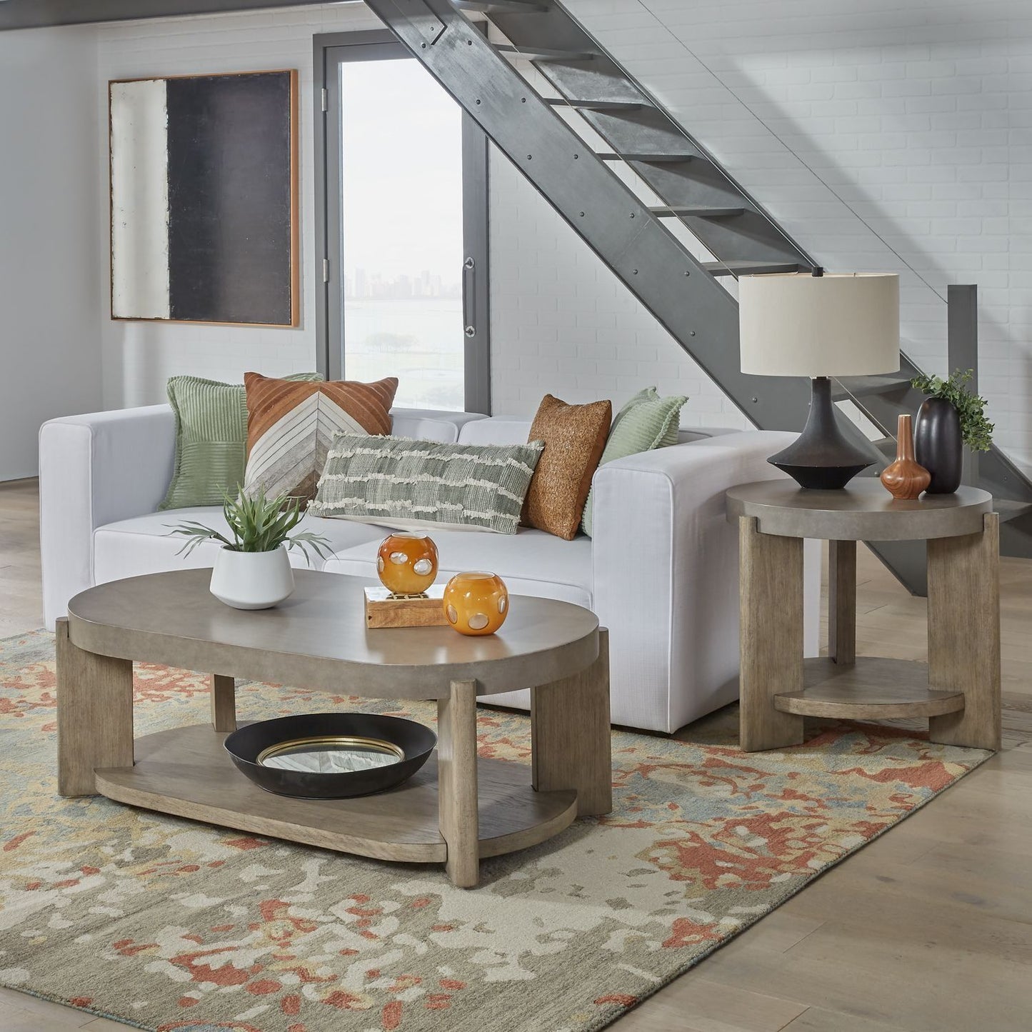 Affinity - 3 Piece Table Set (Oval Cocktail Table) - Light Brown