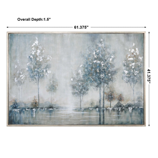 Walk In The Meadow - Landscape Art - Pearl Silver