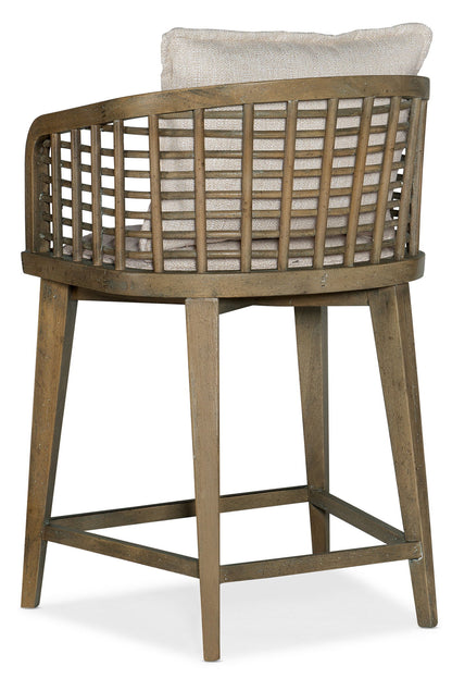 Surfrider - Sundance Barrel Back Counter Stool - Beige / Light Brown