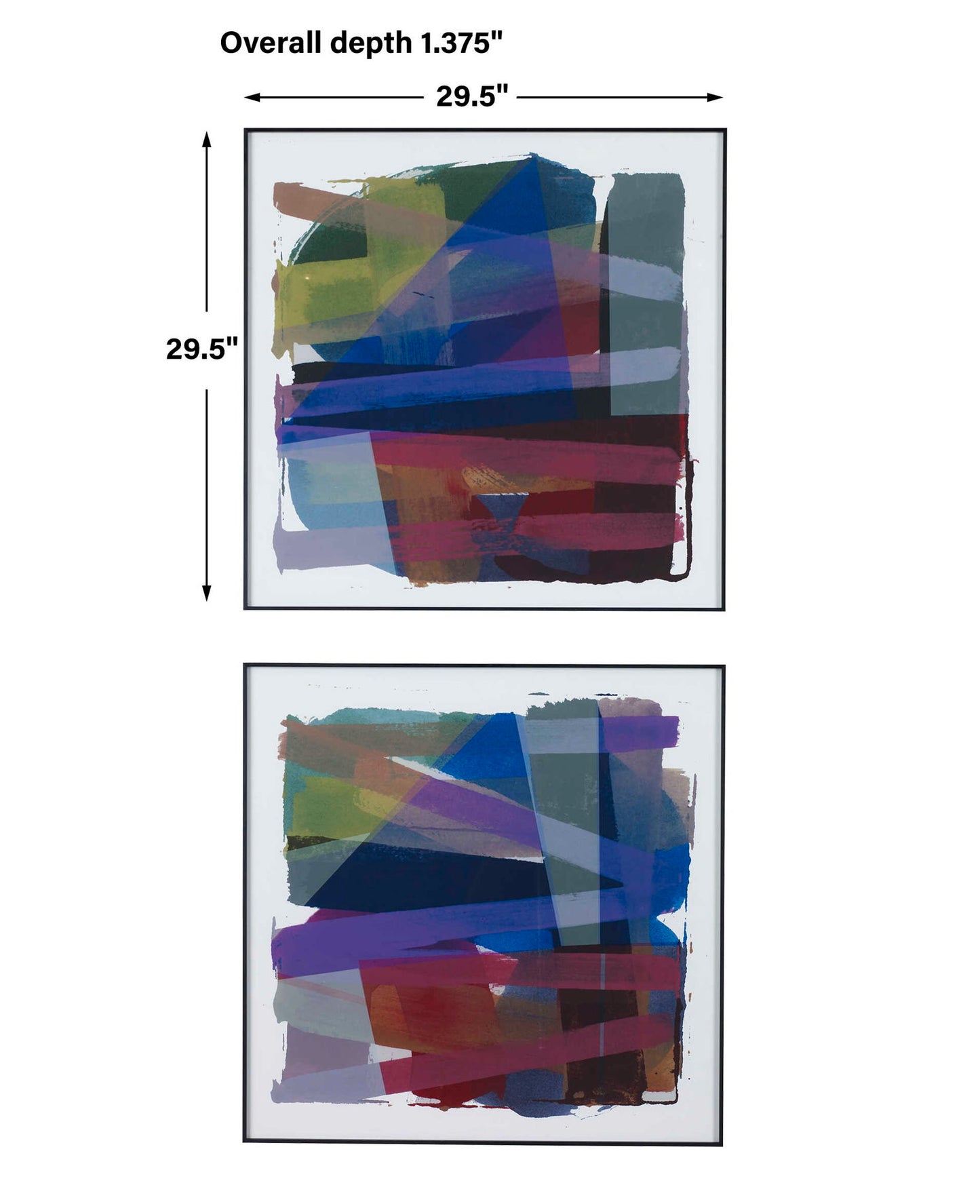 Vivacious - Abstract Framed Prints (Set of 2) - Blue