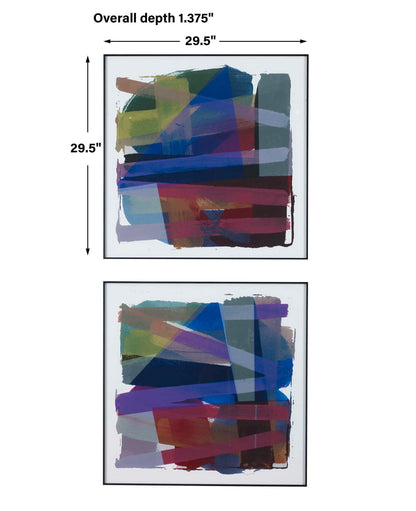 Vivacious - Abstract Framed Prints (Set of 2) - Blue