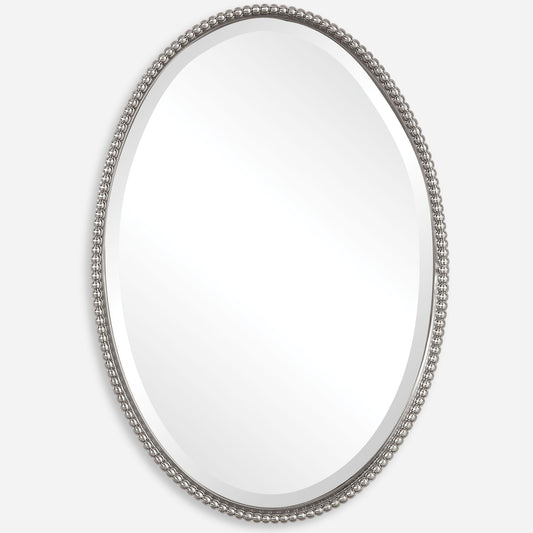 Sherise - Oval Mirror - Brushed Nickel