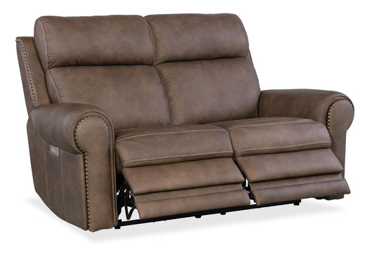 SS - Duncan Power Loveseat With Power Headrest & Lumbar - Dark Brown