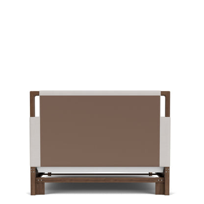 Delia - Queen Upholstered Footboard - Nouveau Walnut / Beige