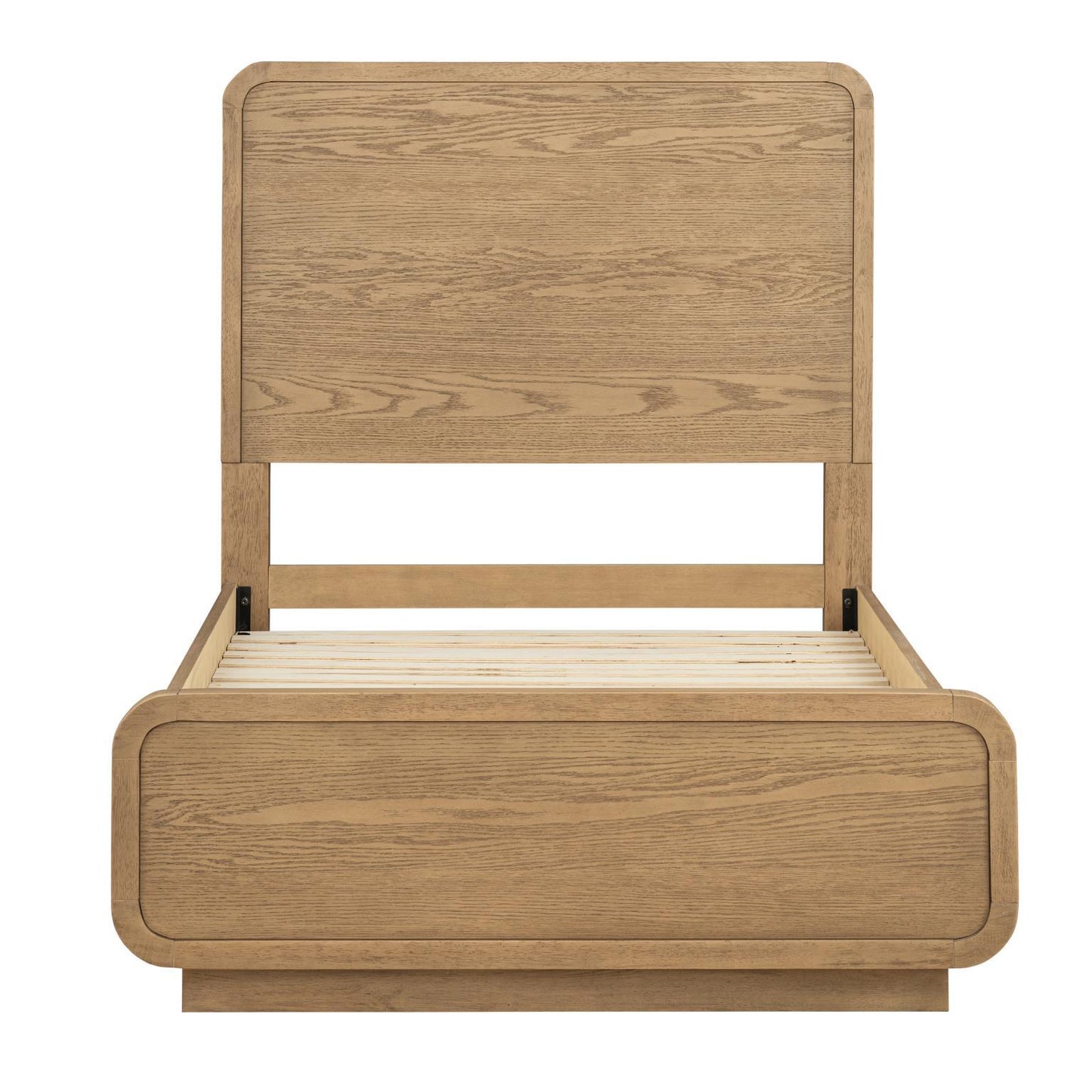 Margot - Twin Panel Footboard With Slats - Desert Oak And Cloud White