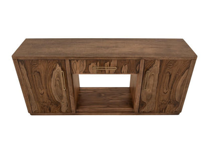 Balam - 1 Drawer & 2 Door Electric Fireplace - Light Brown