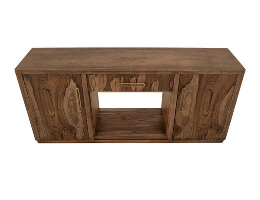 Balam - 1 Drawer & 2 Door Electric Fireplace - Light Brown