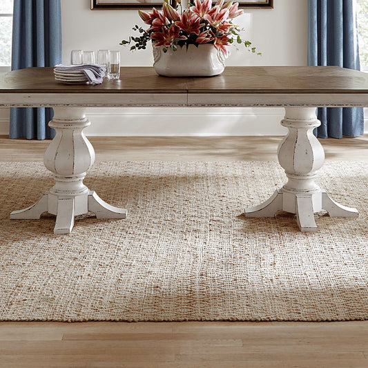 Magnolia Manor - Double Pedestal Table Base - White