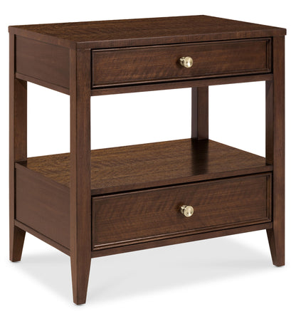 Archives - Two-Drawer Nightstand - Dark Brown