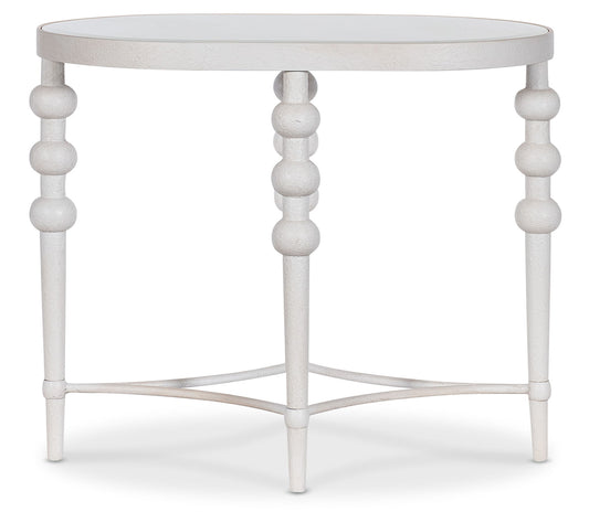 Melange - On The Bright Side Oval End Table - White