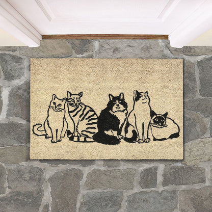 Doormats - Kitty Crew Doormat - Black / Sand
