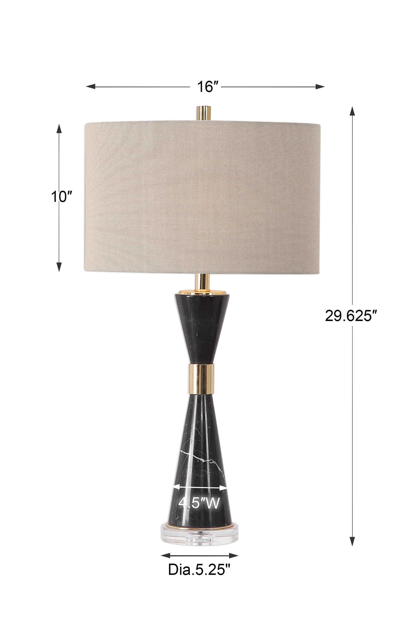 Alastair - Marble Table Lamp - Black