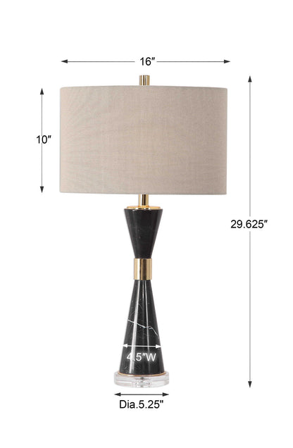 Alastair - Marble Table Lamp - Black