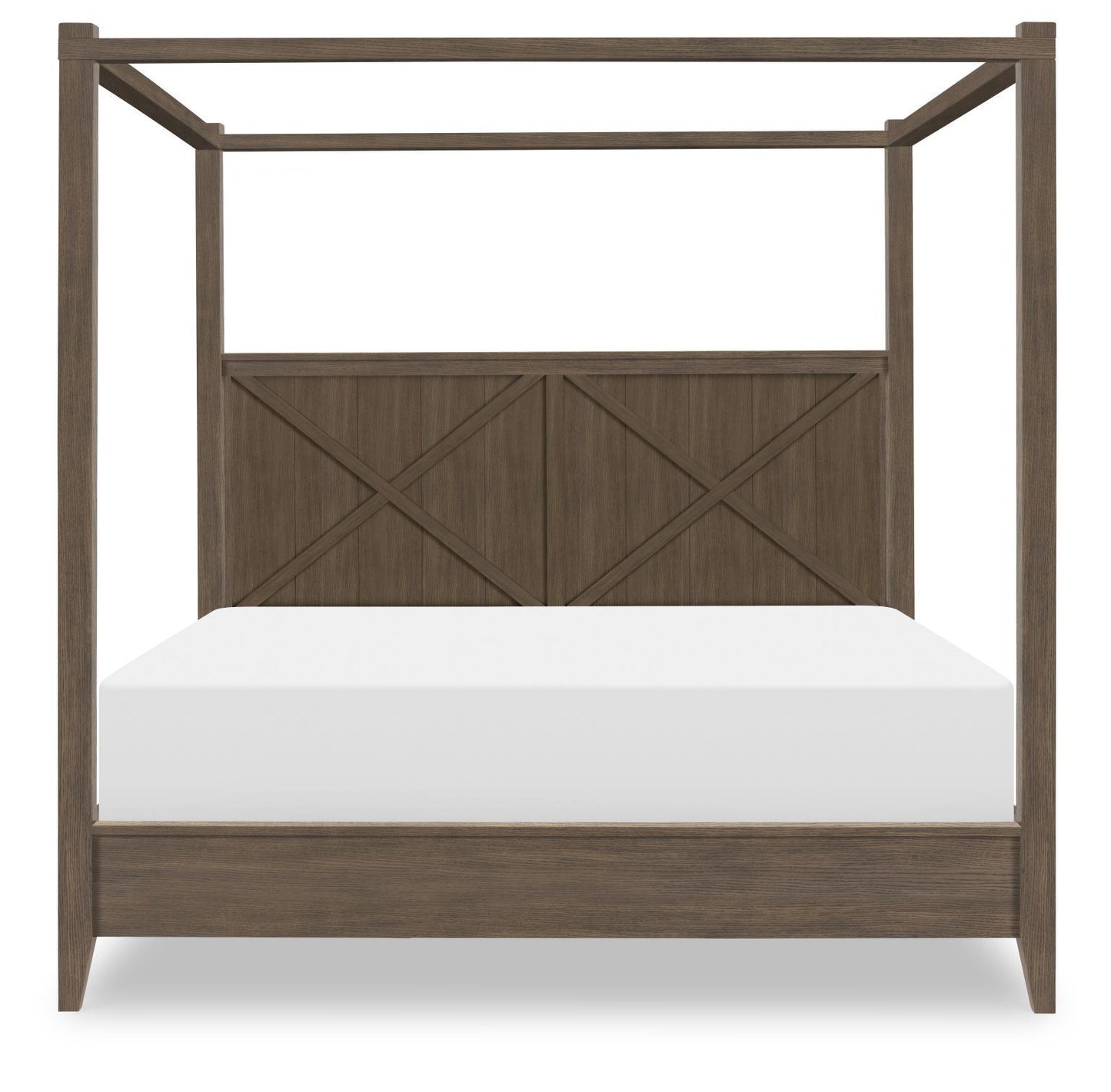 XXX's And OOO's - Canopy Headboard / Footboard / Slats Short Canopy Frame King - Cocoa