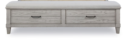 Belhaven - Queen Upholstered Bench Storage Footboard - Pearl Silver
