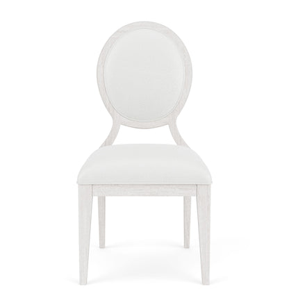 Hepburn - Oval Back Upholstered Side Chair (Set of 2) 2" - White