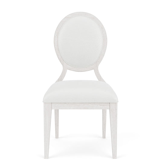 Hepburn - Oval Back Upholstered Side Chair (Set of 2) 2" - White