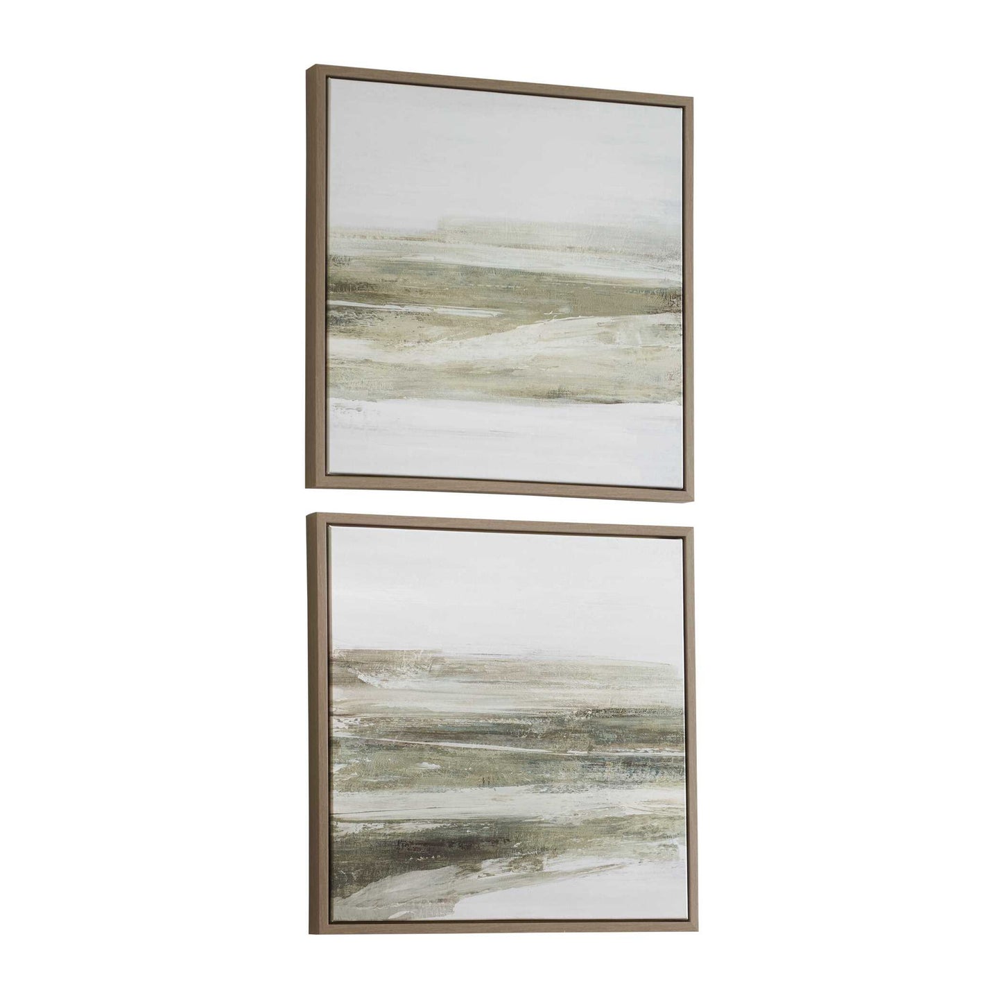 All Of A Sudden - Framed Canvases (Set of 2) - Black / Brown / Gray / Green