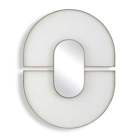Encase - Modern Oval Mirror - White