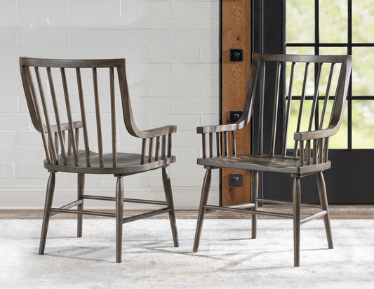 XXX's And OOO's - Windsor Arm Chair (Set of 2) - Cocoa