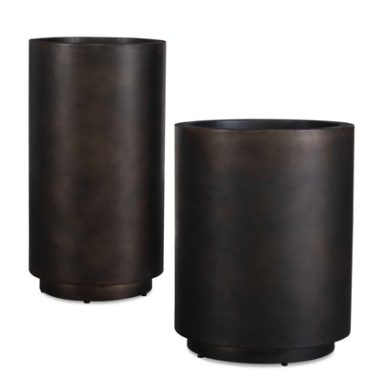 Volcan - Outdoor Planters (Set of 2) - Matte Bronze