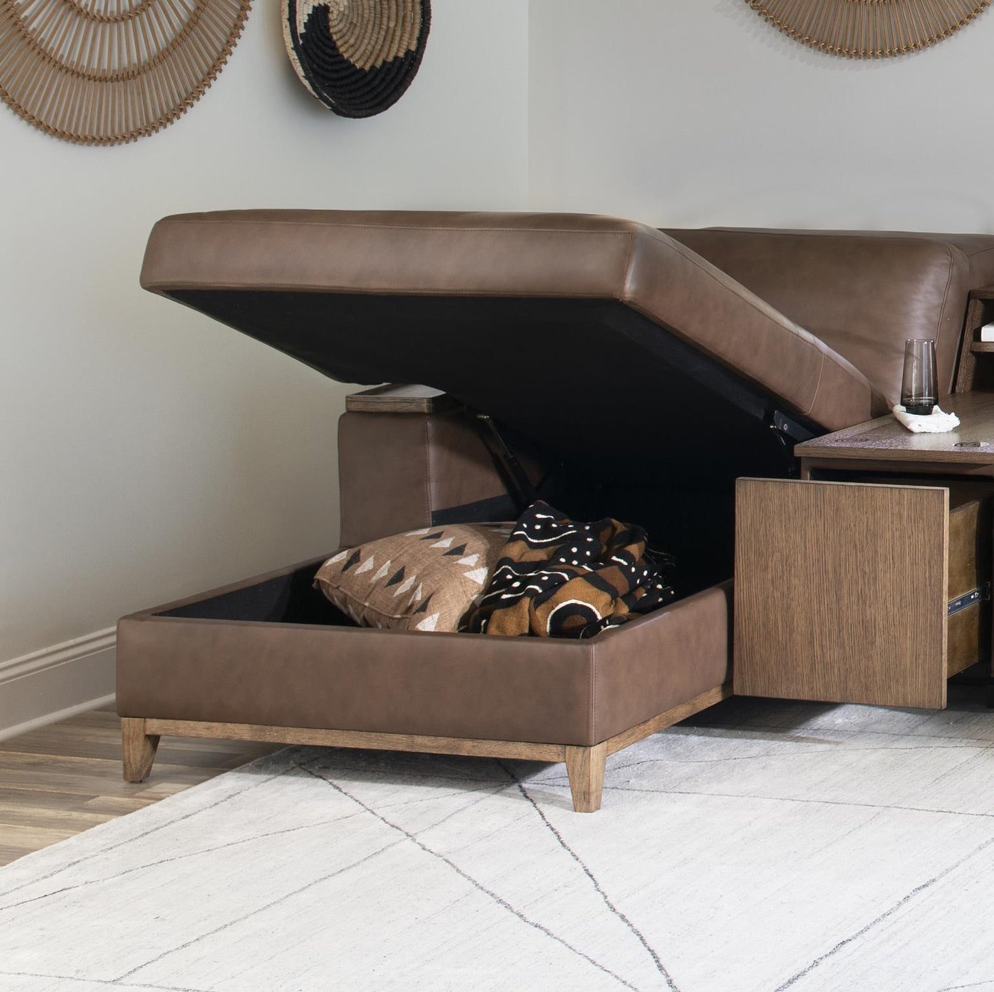 Solana - RAF Storage Chaise - Warm Oak