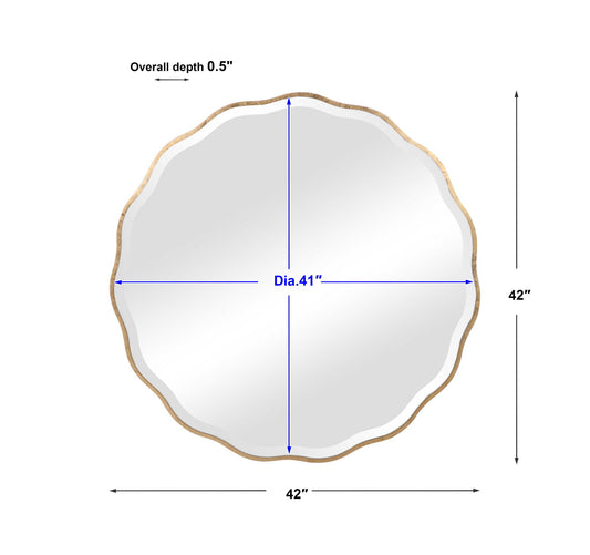 Aneta - Round Mirror - Gold