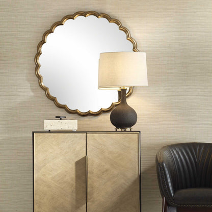 Cerrito - Round Mirror - Antique Brass