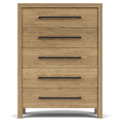 Davie - Five Drawer Chest - Light Brown