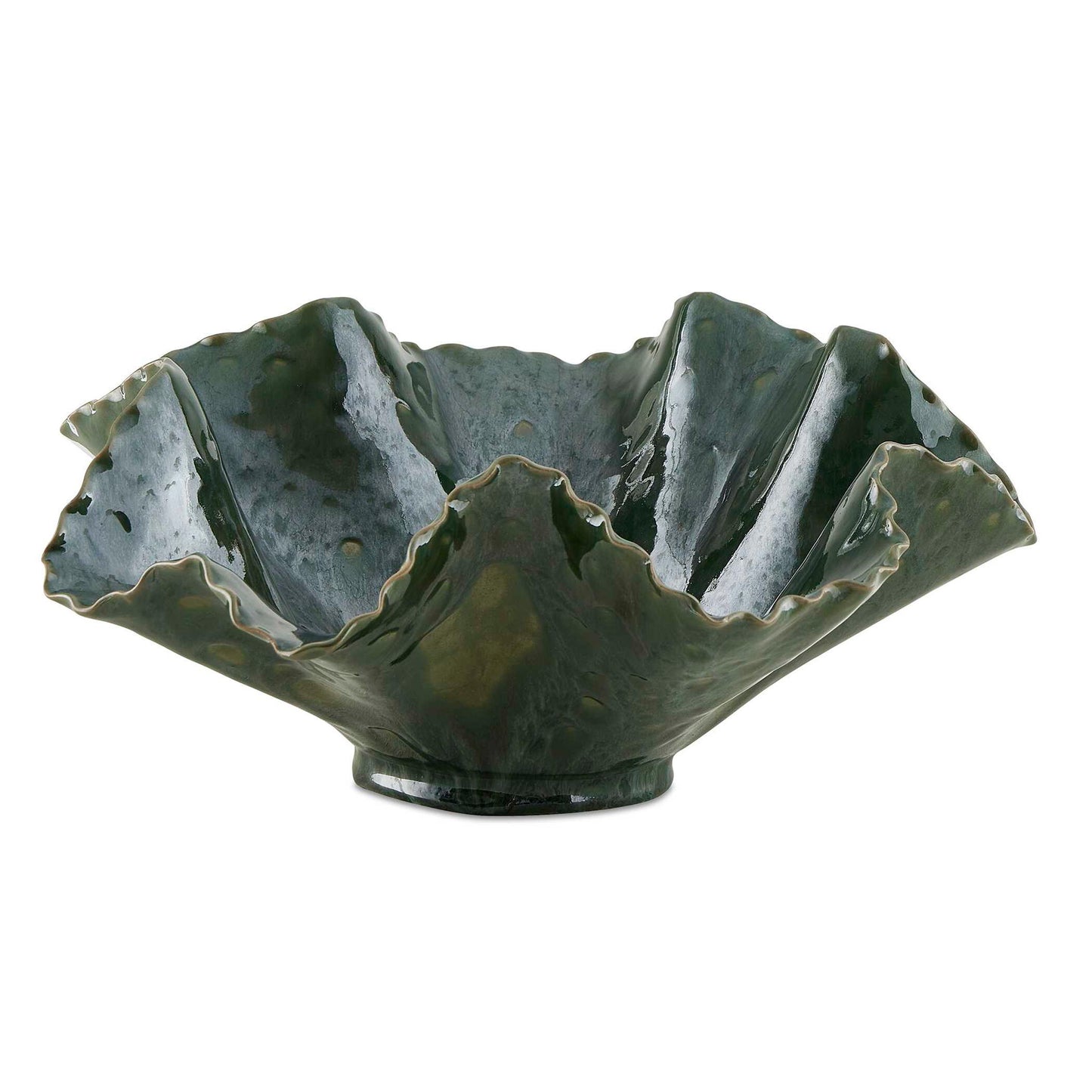 Verdant Bloom - Outdoor Bowl - Emerald Green