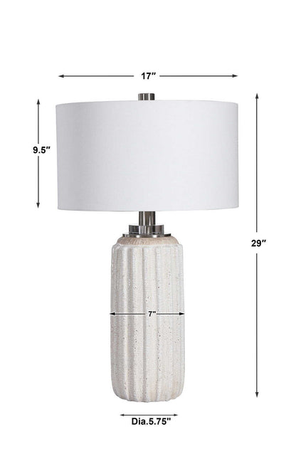 Azariah - Crackle Table Lamp - White