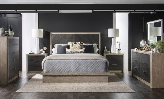 Halifax - Upholstered Headboard Queen - Flax And Java