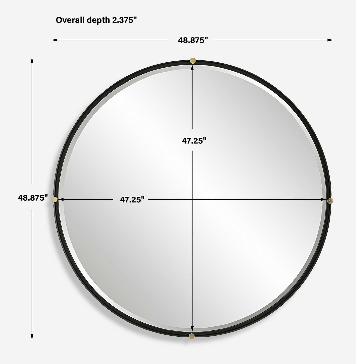 Bonded - Round Mirror - Black