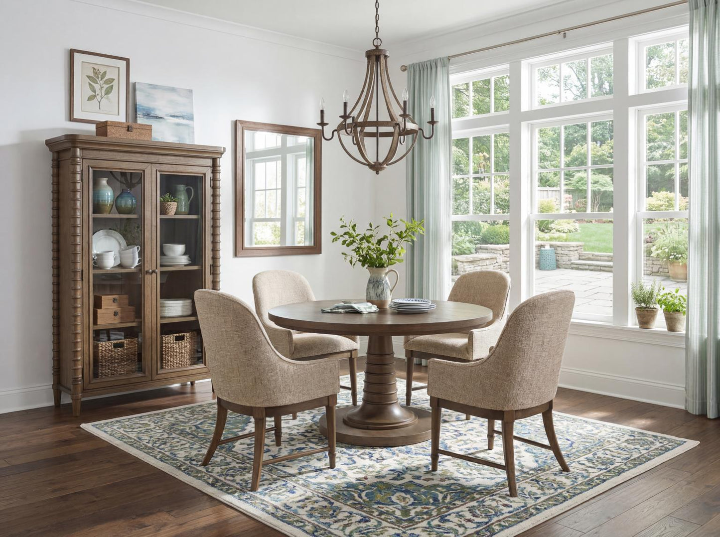 Seraphina - Round Dining Table Base - Midnight Oak