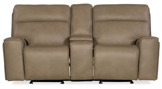 MS - Riverton Power Gliding Console Loveseat With Power Headrest And Lumbar