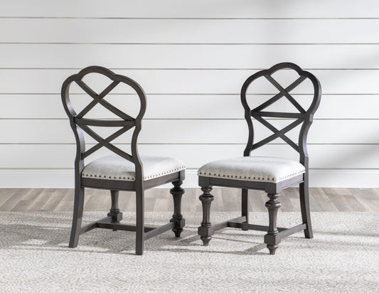 Kingston - X Back Side Chair (Set of 2) - Sandalwood Brown / Dark Sable