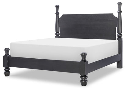 Vintage Market - Chimney Post Bed Siderails Queen / King - Kettle Black