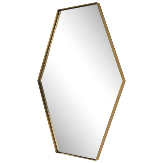 Ankara - Brass Hexagon Mirror