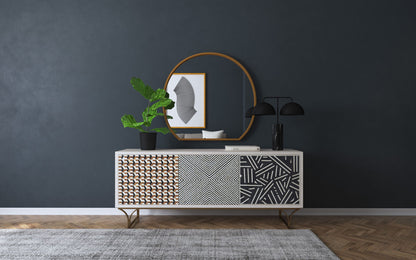 Commerce And Market - Jaiden 3-Door Credenza - Beige / Light Brown