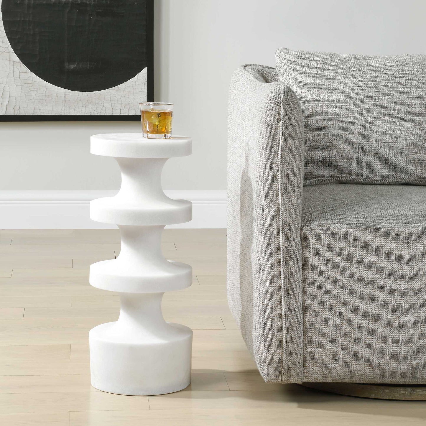 Balian - Outdoor Stone Drink Table - White