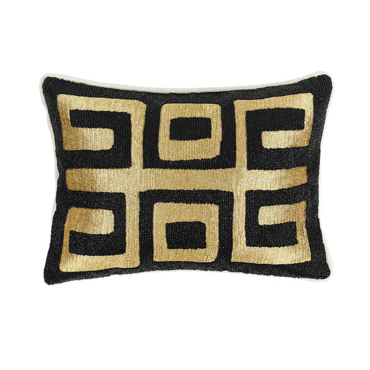 Radiant Oasis - 12" x 16" Dala Pillow - Black / Gold