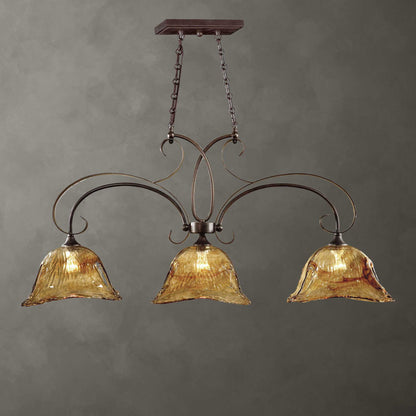 Vetraio - 3 Light Kitchen Island Light - Bronze
