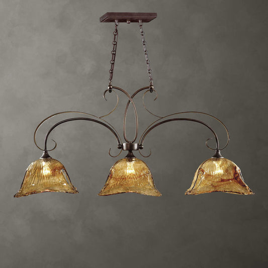 Vetraio - 3 Light Kitchen Island Light - Bronze