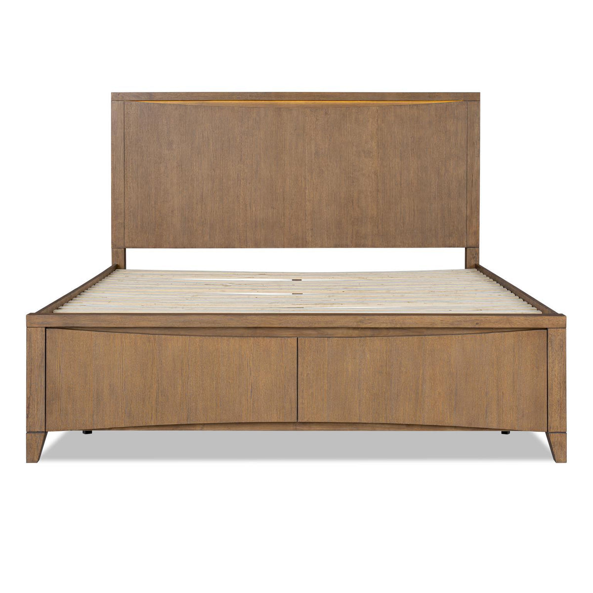 Horizons - Queen Storage Footboard (With Slat Roll) - Tweed