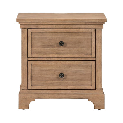 Haven Hills - Nightstand With Charging Station - Camel Beige