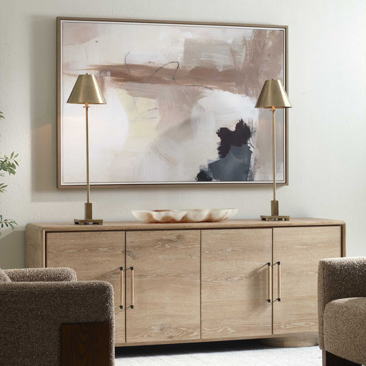 Bluster - Framed Abstract Canvas - Blue / Brown / Gray / Orange / Purple / White / Yellow