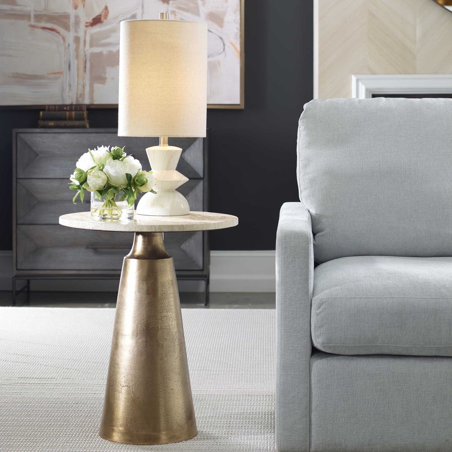 Midsummer - Antique Accent Table - Brass