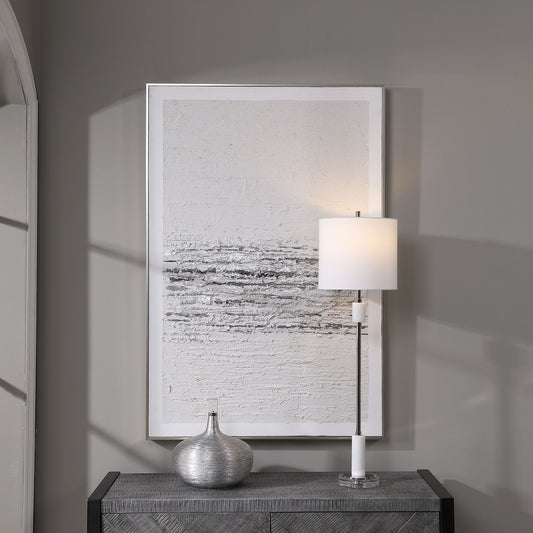 Stardust - Hand Painted Modern Art - Pearl Silver