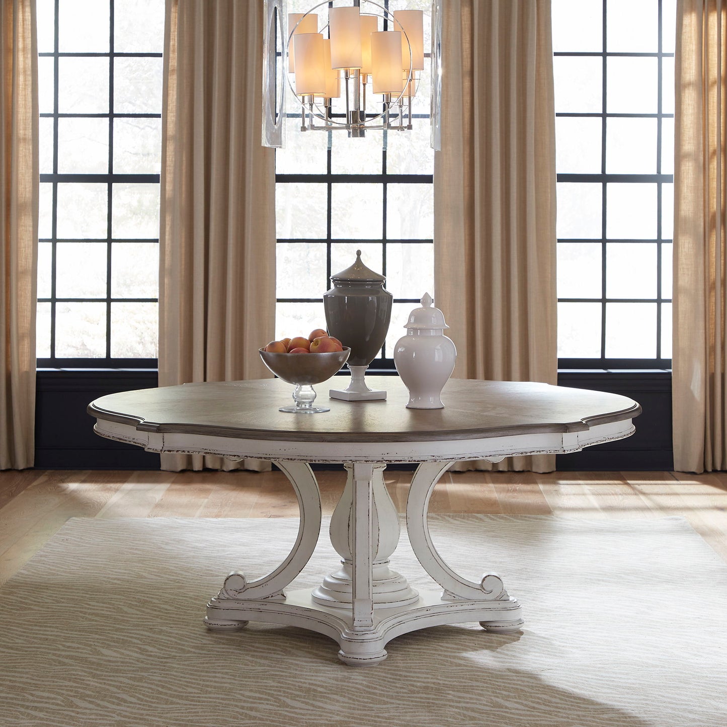 Magnolia Manor - Round Pedestal Table Top - White