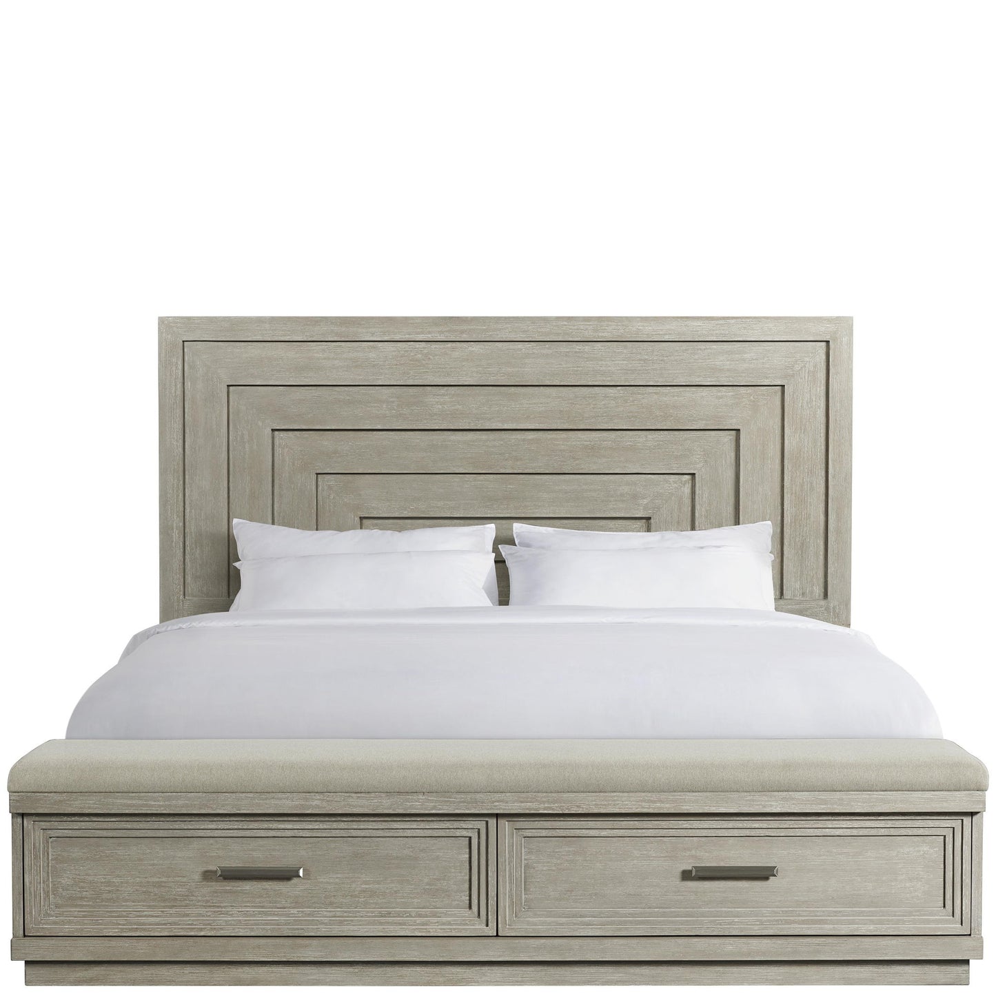 Cascade - King Upholstered Storage Footboard - Dovetail